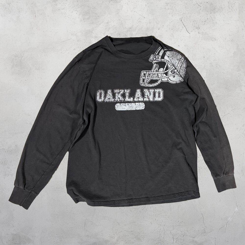 🏈 Oakland Football Helmet Black Long Sleeve Graphic Tee ⚡